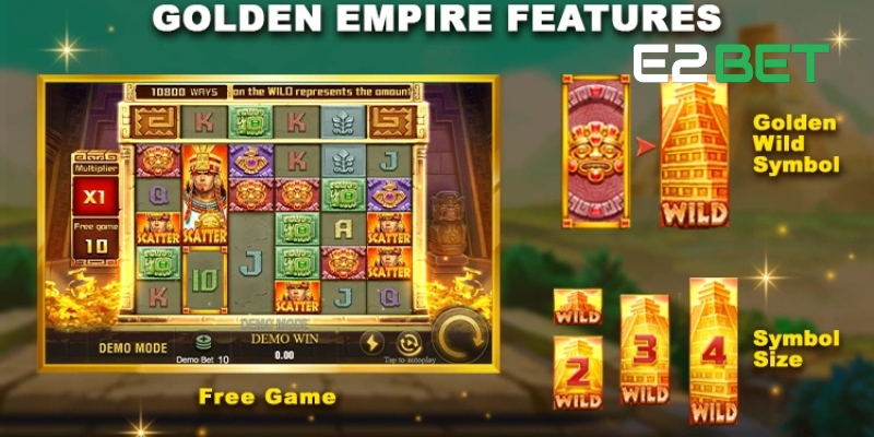 Đế Quốc Hoàng Kim E2BET: Game Nổ Hũ Hấp Dẫn Đầy Thử Thách Và Cơ Hội Thắng Lớn 3 Biểu tượng đặc biệt